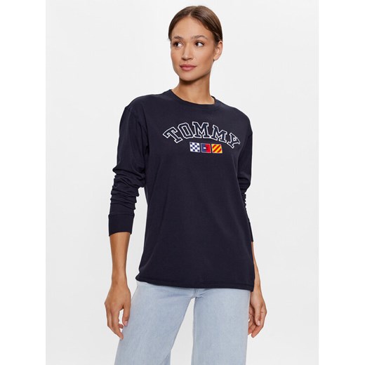 Tommy Jeans Bluzka DW0DW16168 Granatowy Oversize ze sklepu MODIVO w kategorii Bluzki damskie - zdjęcie 182635482
