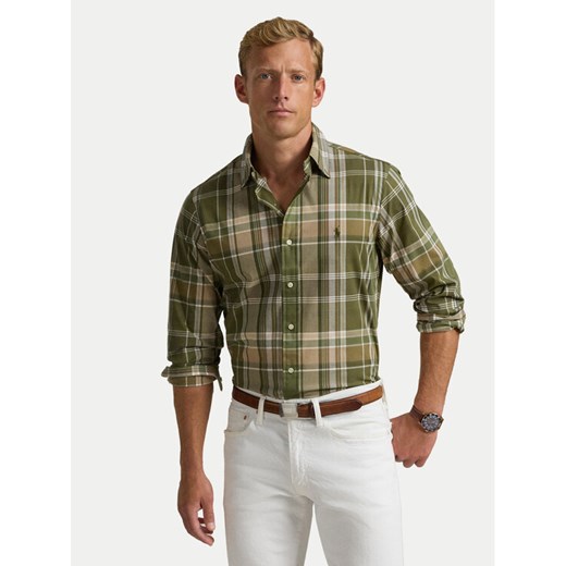 Polo Ralph Lauren Koszula 710960639001 Zielony Custom Fit ze sklepu MODIVO w kategorii Koszule męskie - zdjęcie 182635570