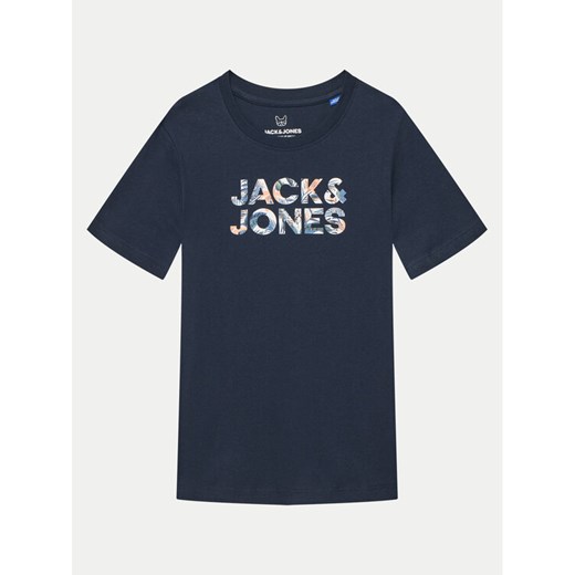 Jack&Jones Junior T-Shirt 12268854 Granatowy Regular Fit ze sklepu MODIVO w kategorii T-shirty chłopięce - zdjęcie 182635683