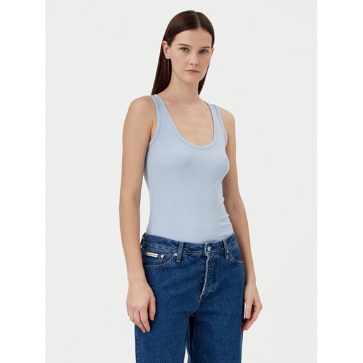 Calvin Klein Top K20K208246 Niebieski Slim Fit ze sklepu MODIVO w kategorii Bluzki damskie - zdjęcie 182635830