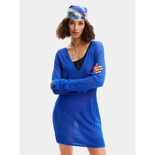 Desigual Sukienka plażowa El Cairo 24SWMF03 Niebieski Regular Fit ze sklepu MODIVO w kategorii Odzież plażowa - zdjęcie 182635844