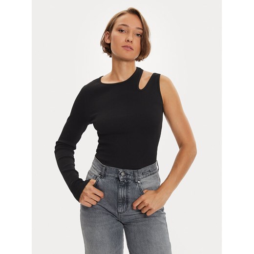 Replay Bluzka W3142 .000.23747 Czarny Slim Fit ze sklepu MODIVO w kategorii Bluzki damskie - zdjęcie 182635850