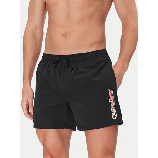 Quiksilver Szorty kąpielowe Spl Fineline Volley 15 EQYJV04141 Czarny Regular Fit ze sklepu MODIVO w kategorii Kąpielówki - zdjęcie 182635981