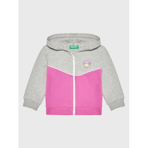 United Colors Of Benetton Bluza 3GNSG501M Szary Regular Fit ze sklepu MODIVO w kategorii Bluzy dziewczęce - zdjęcie 182636032
