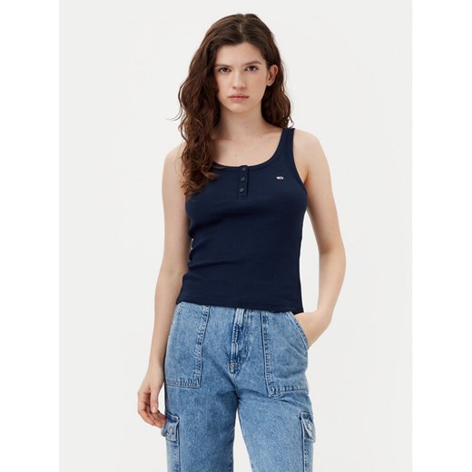 Tommy Jeans Top DW0DW19492 Granatowy Slim Fit ze sklepu MODIVO w kategorii Bluzki damskie - zdjęcie 182636033