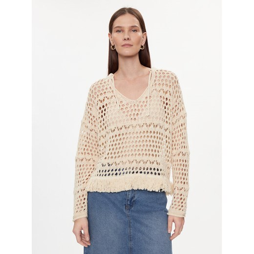 Kontatto Sweter 3M2063C Beżowy Regular Fit ze sklepu MODIVO w kategorii Swetry damskie - zdjęcie 182636071