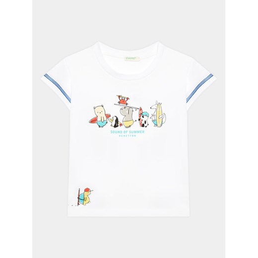 United Colors Of Benetton T-Shirt 3I1XA102Z Biały Regular Fit ze sklepu MODIVO w kategorii T-shirty chłopięce - zdjęcie 182636094