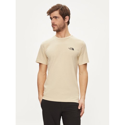 The North Face T-Shirt Simple Dome NF0A87NG Beżowy Regular Fit ze sklepu MODIVO w kategorii T-shirty męskie - zdjęcie 182636113