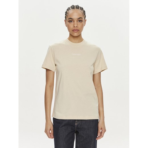 Calvin Klein T-Shirt Multi Logo K20K207215 Beżowy Regular Fit Calvin Klein XL MODIVO
