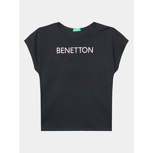 United Colors Of Benetton T-Shirt 3I1XC10C0 Czarny Regular Fit ze sklepu MODIVO w kategorii Bluzki dziewczęce - zdjęcie 182636140