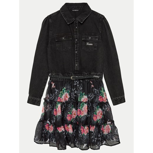 Guess Sukienka codzienna J4YK14 D4IC0 Czarny Regular Fit ze sklepu MODIVO w kategorii Sukienki dziewczęce - zdjęcie 182636161