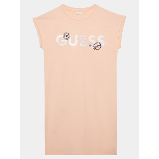 Marciano Guess Sukienka codzienna J4GK14 KAE23 Koralowy Regular Fit ze sklepu MODIVO w kategorii Sukienki dziewczęce - zdjęcie 182636171