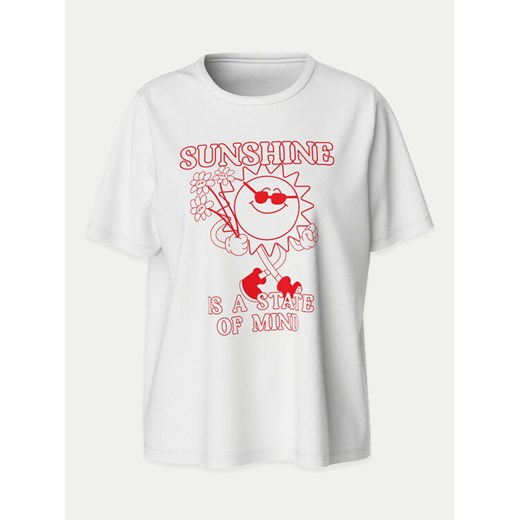 Pieces T-Shirt Tulia 17156902 Biały Oversize ze sklepu MODIVO w kategorii Bluzki damskie - zdjęcie 182636222