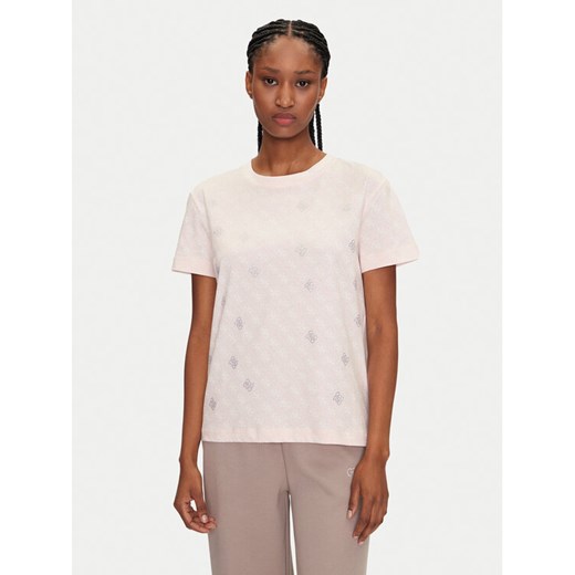 Guess T-Shirt V5GI16 I3Z14 Różowy Regular Fit ze sklepu MODIVO w kategorii Bluzki damskie - zdjęcie 182636250