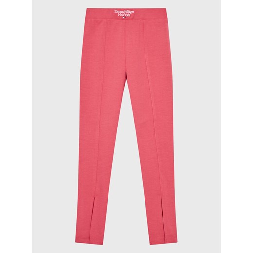 Tommy Hilfiger Legginsy Graphic KG0KG07062 M Różowy Slim Fit ze sklepu MODIVO w kategorii Spodnie dziewczęce - zdjęcie 182636260
