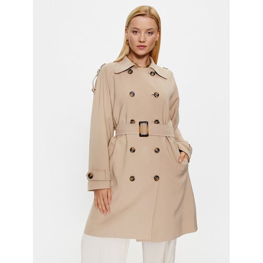 Bruuns Bazaar Trencz Adelena BBW3473 Beżowy Regular Fit ze sklepu MODIVO w kategorii Płaszcze damskie - zdjęcie 182636793