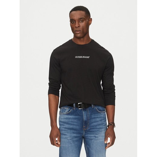 Guess Jeans Longsleeve M5RI84 K8HM0 Czarny Slim Fit ze sklepu MODIVO w kategorii T-shirty męskie - zdjęcie 182636802