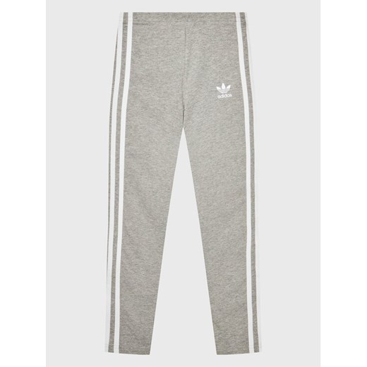 adidas Legginsy adicolor HI2277 Szary Extra Slim Fit ze sklepu MODIVO w kategorii Spodnie dziewczęce - zdjęcie 182636814