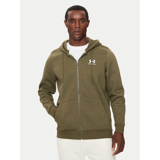 Under Armour Bluza Essential Fleece 1373881 Zielony Regular Fit ze sklepu MODIVO w kategorii Bluzy męskie - zdjęcie 182636944