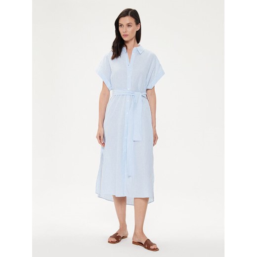 United Colors Of Benetton Sukienka koszulowa 4QL3DV08R Błękitny Regular Fit ze sklepu MODIVO w kategorii Sukienki - zdjęcie 182636980
