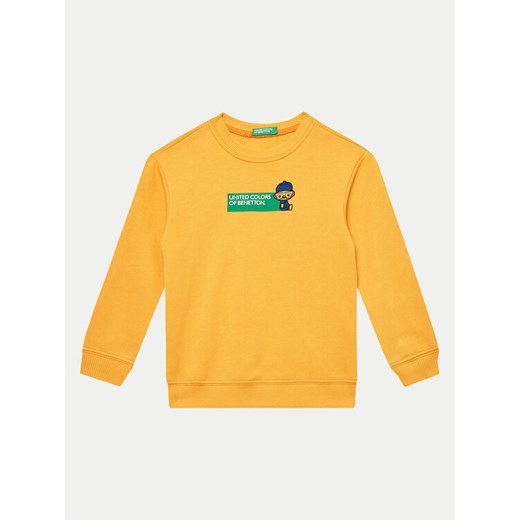 United Colors Of Benetton Bluza 3J70G10F0 Żółty Regular Fit ze sklepu MODIVO w kategorii Bluzy dziewczęce - zdjęcie 182637010