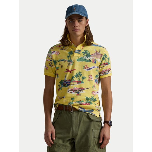 Polo Ralph Lauren Polo 710963485001 Żółty Custom Slim Fit ze sklepu MODIVO w kategorii T-shirty męskie - zdjęcie 182637032