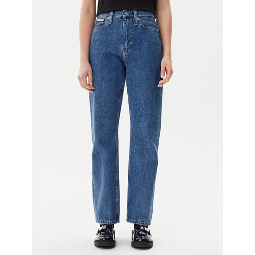 Calvin Klein Jeans Jeansy J20J225126 Niebieski Straight Fit ze sklepu MODIVO w kategorii Jeansy damskie - zdjęcie 182637042