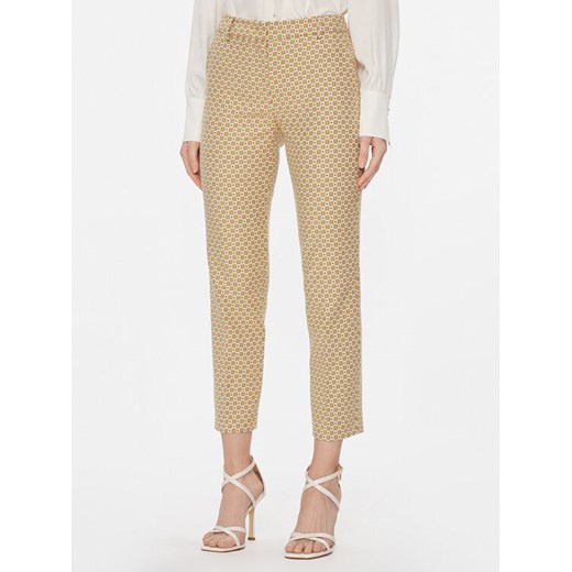 Weekend Max Mara Spodnie materiałowe Odile 2415131041 Żółty Regular Fit ze sklepu MODIVO w kategorii Spodnie damskie - zdjęcie 182637094
