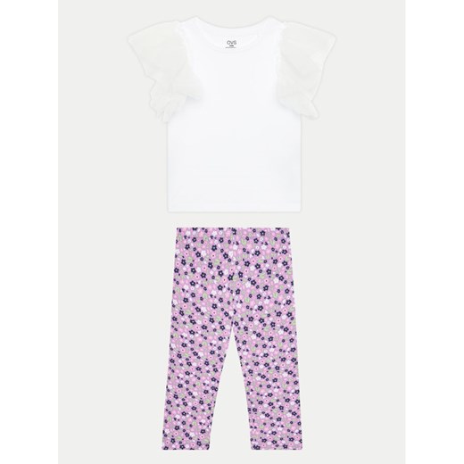 OVS Komplet t-shirt i legginsy 2034890 Biały Regular Fit ze sklepu MODIVO w kategorii Komplety dziewczęce - zdjęcie 182637131