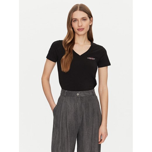 Guess Jeans T-Shirt W4YI23 J1314 Czarny Slim Fit ze sklepu MODIVO w kategorii Bluzki damskie - zdjęcie 182637154