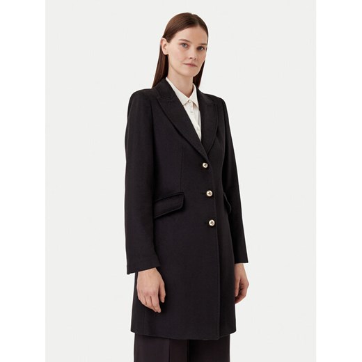 Motivi Płaszcz wełniany 0039Q100534N Czarny Slim Fit ze sklepu MODIVO w kategorii Płaszcze damskie - zdjęcie 182637181