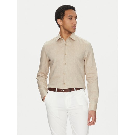 BOSS Koszula H Hank Kent C1 214 50490234 Beżowy Slim Fit ze sklepu MODIVO w kategorii Koszule męskie - zdjęcie 182637212