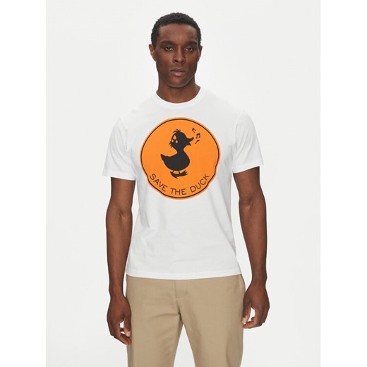 Save The Duck T-Shirt DT0825M BESY20 Biały Regular Fit ze sklepu MODIVO w kategorii T-shirty męskie - zdjęcie 182637220