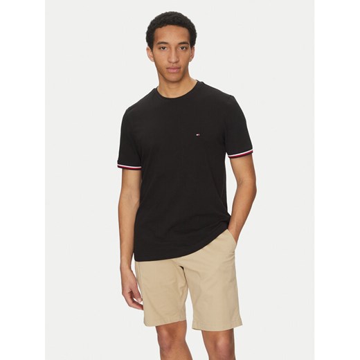 Tommy Hilfiger T-Shirt Global Stripe MW0MW38630 Czarny Regular Fit ze sklepu MODIVO w kategorii T-shirty męskie - zdjęcie 182637250