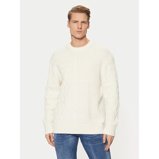 Tom Tailor Denim Sweter 1044433 Écru Relaxed Fit ze sklepu MODIVO w kategorii Swetry męskie - zdjęcie 182637350