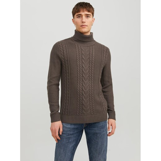 Jack&Jones Golf 12236315 Brązowy Regular Fit ze sklepu MODIVO w kategorii Swetry męskie - zdjęcie 182637370
