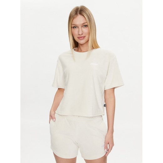 Puma T-Shirt Ess Elevated 677947 Écru Regular Fit ze sklepu MODIVO w kategorii Bluzki damskie - zdjęcie 182637502