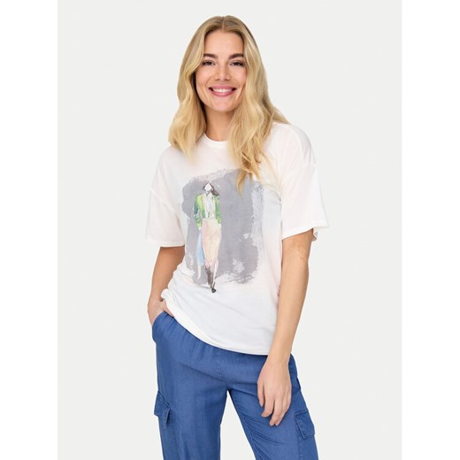 ONLY T-Shirt Melina 15342876 Biały Regular Fit ze sklepu MODIVO w kategorii Bluzki damskie - zdjęcie 182637531
