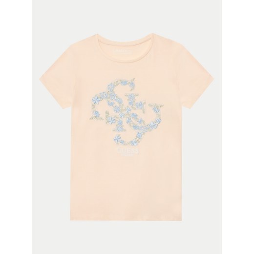 Guess T-Shirt J5GI02 K6YW4 Różowy Regular Fit ze sklepu MODIVO w kategorii Bluzki damskie - zdjęcie 182637603