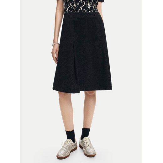 Desigual Spódnica trapezowa Lettering Lacroix 24WWFW07 Czarny Regular Fit ze sklepu MODIVO w kategorii Spódnice - zdjęcie 182637671