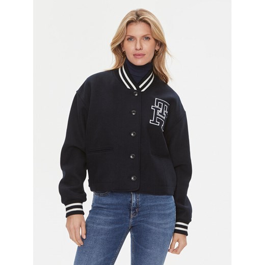 Tommy Hilfiger Kurtka przejściowa Varsity WW0WW40251 Granatowy Relaxed Fit ze sklepu MODIVO w kategorii Kurtki damskie - zdjęcie 182637874