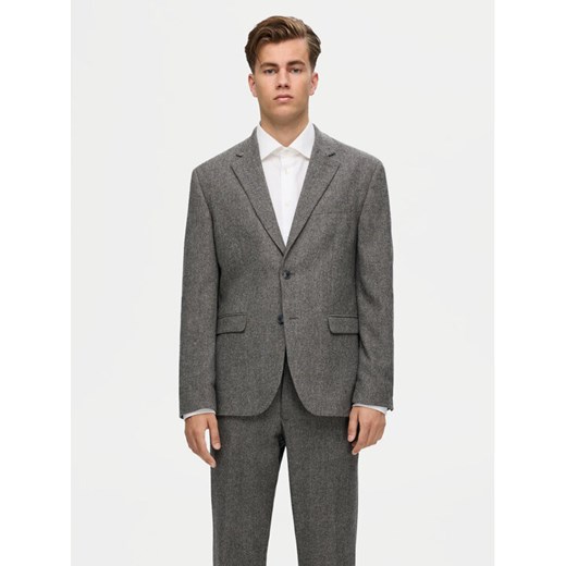 Selected Homme Marynarka 16094332 Szary Slim Fit ze sklepu MODIVO w kategorii Marynarki męskie - zdjęcie 182637964