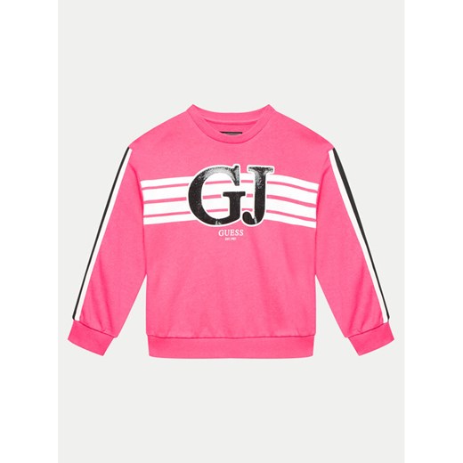 Guess Bluza J4YQ01 KA6R4 Różowy Regular Fit ze sklepu MODIVO w kategorii Bluzy dziewczęce - zdjęcie 182637971