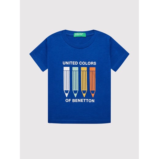 United Colors Of Benetton T-Shirt 3I1XG102N Niebieski Regular Fit ze sklepu MODIVO w kategorii Koszulki niemowlęce - zdjęcie 182637974