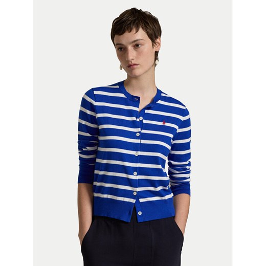 Polo Ralph Lauren Kardigan 211891885006 Niebieski Relaxed Fit ze sklepu MODIVO w kategorii Swetry damskie - zdjęcie 182638031