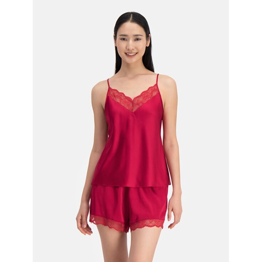 Dorina Szorty piżamowe Pure Silk DCSH0002SK002 Czerwony Regular Fit ze sklepu MODIVO w kategorii Piżamy damskie - zdjęcie 182638102