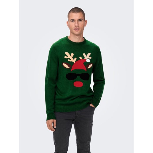 Only & Sons Sweter 22023347 Zielony Regular Fit ze sklepu MODIVO w kategorii Swetry męskie - zdjęcie 182638183