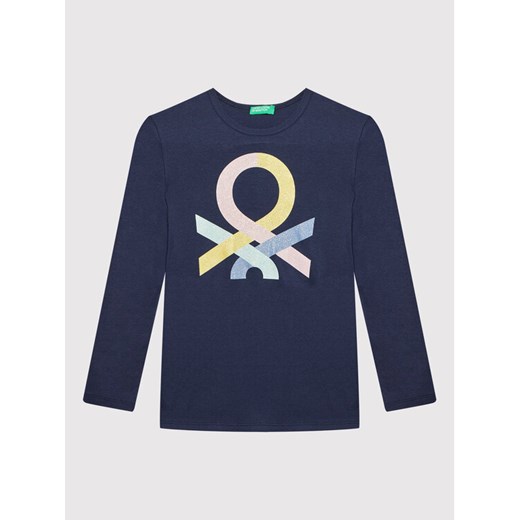 United Colors Of Benetton Bluzka 3I9WC105Q Granatowy Regular Fit ze sklepu MODIVO w kategorii Bluzki dziewczęce - zdjęcie 182638214