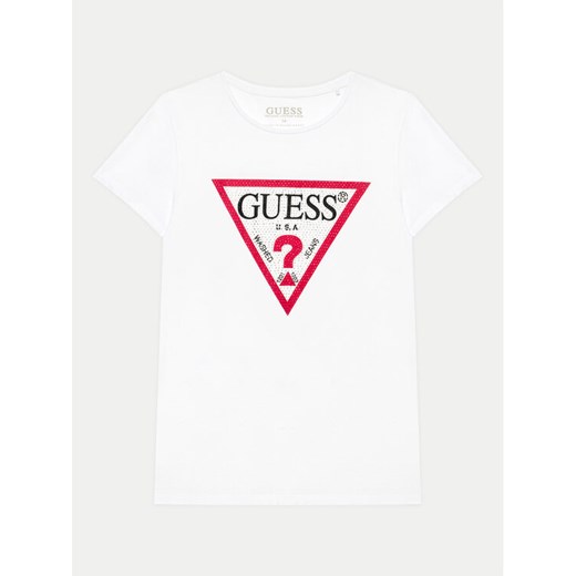 Guess T-Shirt J2YI51 K6YW1 Biały Regular Fit ze sklepu MODIVO w kategorii T-shirty chłopięce - zdjęcie 182638220