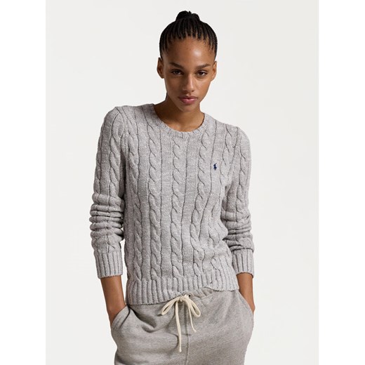 Polo Ralph Lauren Sweter 211947924001 Szary Slim Fit ze sklepu MODIVO w kategorii Swetry damskie - zdjęcie 182638223